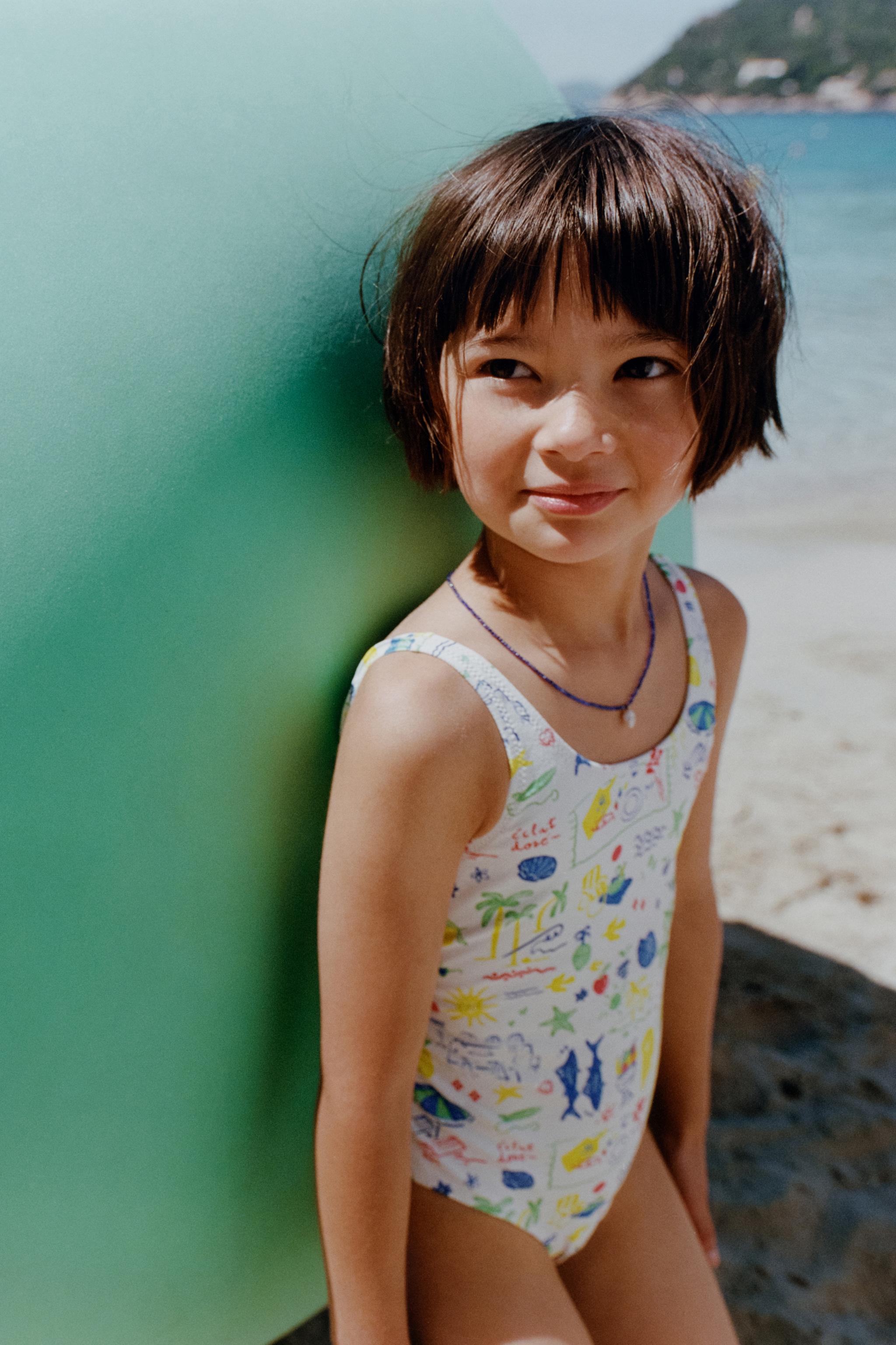 6-14 ANS/ MAILLOT DE BAIN UNE PIÈCE À IMPRIMÉ PLAGE